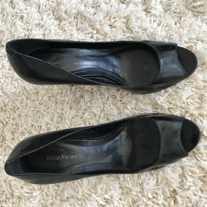Enzo Angiolini Black Open Toe Heels, Size 10